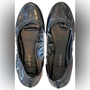 Lucky Brand Womens Ballet Flats Shoes Black Faux Patent Leather Flexible 9 M